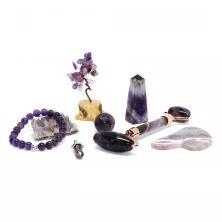8li Ametist doğal taş bakım seti