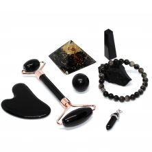 8li Obsidyen doğal taş bakım seti