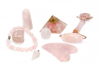 8li Pembe Kuvars doğal taş bakım seti